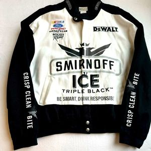 RARE Vintage Smirnoff Ice Triple Black DeWalt NASCAR Roush Racing Jacket Size L